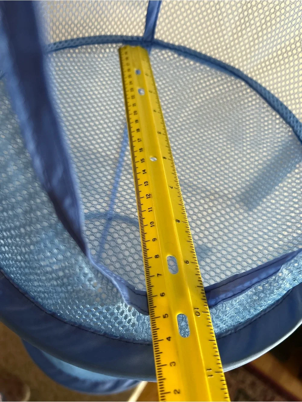 Blue Hanging Mesh Closet Organizer - Home Storage & Organization-hook/eye on rod